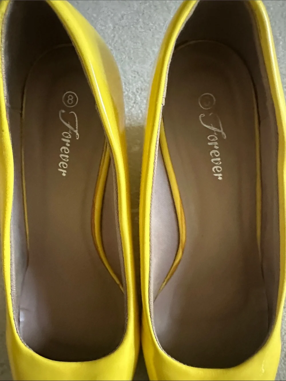 Forever 21 Yellow Patent Wedge Pumps